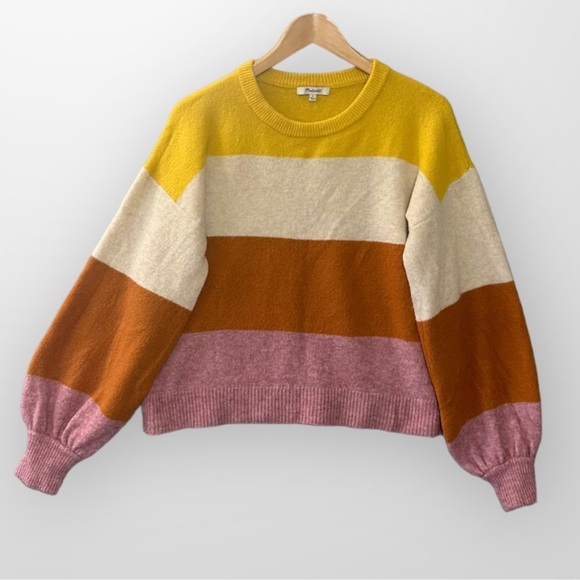 MADEWELL Bubble Sleeve Soft Pullover Crewneck Sweater - Picture 1 of 10